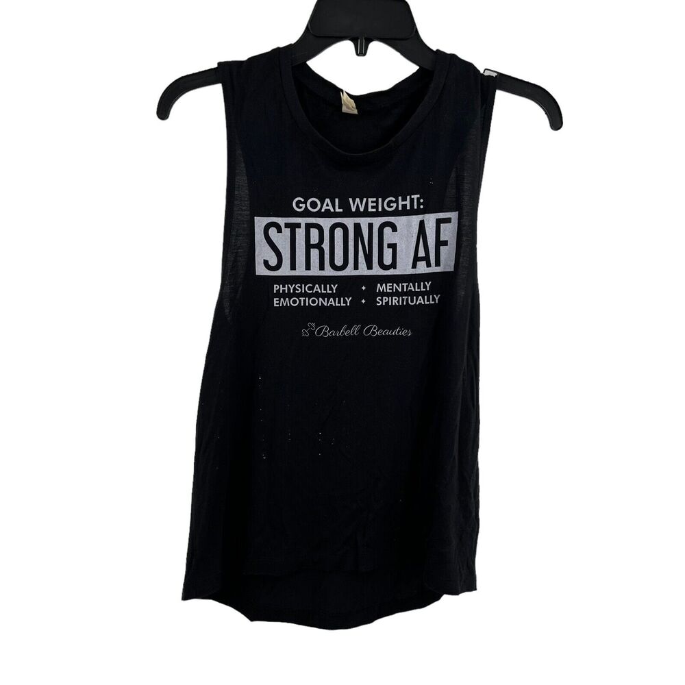 Barbell Beauties Goal Weight Strong AF Black‎ Tank Medium